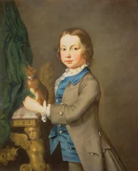 Retrato de un Niño con una Ardilla Mascota, siglo XVIII