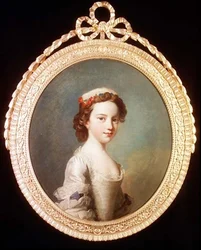 Retrato de una niña con un vestido blanco