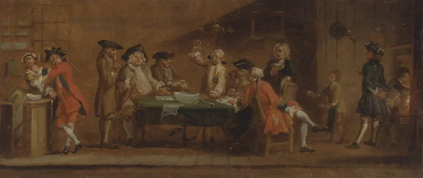 Figuras en una taberna o cafetería, ca. 1725 o después de 1750