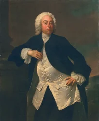 Hombre con chaleco de seda blanca, c.1745-50