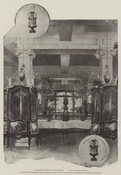 China de la era victoriana, incluyendo jarrón prestado por la Reina, en exhibición en Messers Phillips
