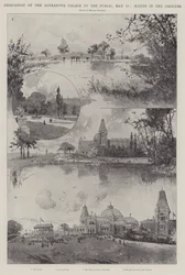 Dedicación del Alexandra Palace al público, 18 de mayo, escenas en los jardines