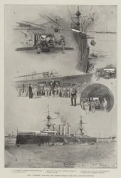 HMS Terrible, 14,220 toneladas, el crucero más grande del mundo, preparándose para la guerra