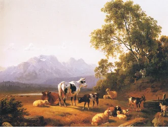 Un paisaje pastoral holandés, de una fuente de revista o libro desconocida