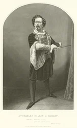 El Sr. Charles Dillon como Hamlet, Acto III, Escena IV