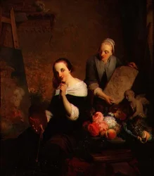 Una artista trabajando en su estudio