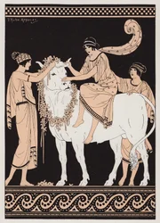Zeus y Europa (litografía en color)