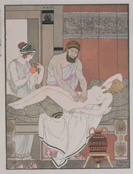 Examen de un paciente, ilustración de 