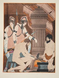 Carbones ardientes, ilustración de «Las obras de Hipócrates», 1934