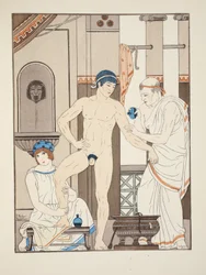 Masaje, ilustración de «Las obras de Hipócrates», 1934