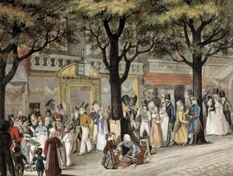 Paseo por un bulevar en París en 1819