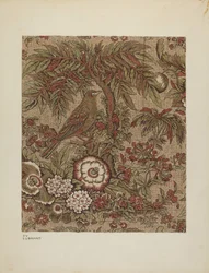 Chintz de algodón impreso, c. 1940