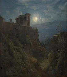 Sueco: ruinas italianas a la luz de la luna