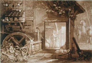 Molino Penbury, Kent, grabado por Charles Turner publicado en 1808