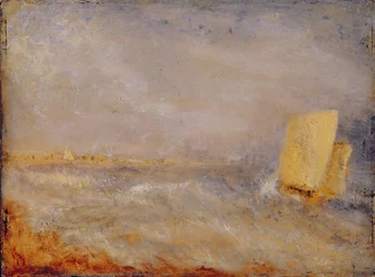 A Sailing Boat off Deal, c.1835 (óleo sobre cartón fresado)