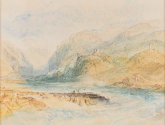 Un valle alpino suizo, c.1843 (acuarela sobre papel)