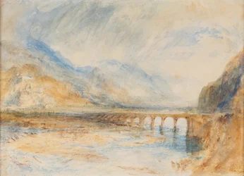 Bellinzona - El puente sobre el Tesino, c.1843 (acuarela sobre papel)