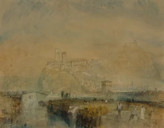 Bellinzona no. 11, Suiza, c.1843 (acuarela, pluma y tinta y acuarela sobre trazos de lápiz sobre papel)