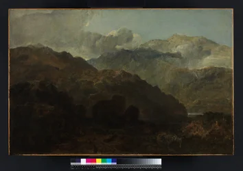 Montañas Ben Lomond, Escocia: El Viajero - Vide La Guerra de Caros de Ossian, c. 1799-1800 (óleo sobre lienzo)