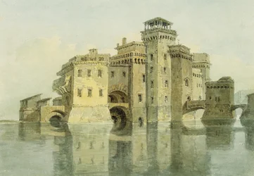 Castillo, fecha desconocida (acuarela y lápiz sobre papel)