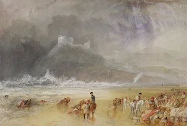 Castillo de Criccieth, Gales del Norte, hacia 1835