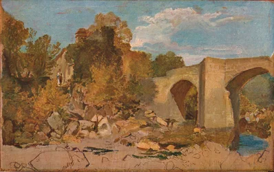 Puente de Devonshire con cabaña, 1813