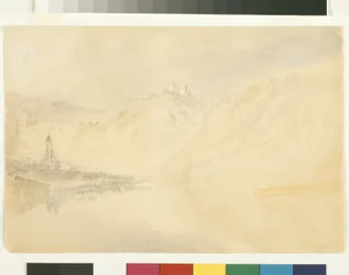 Dieblich On The Mosel (acuarela sobre lápiz sobre papel blanco)