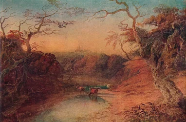 Vista lejana de la Catedral de Lichfield, 1909