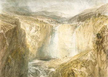 Fall Of The Tees, Yorkshire (acuarela sobre lápiz sobre papel de estraza)