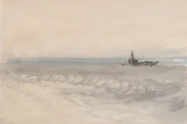 Mar gris, barco encallando, c.1845-50