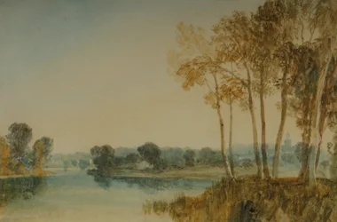 Paisaje con árboles junto al río Támesis, c.1805 (acuarela sobre papel)