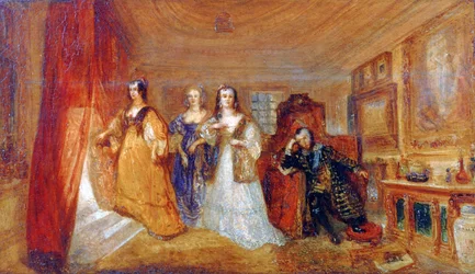 Lucy, Condesa de Carlisle, y la visita de Dorothy Percy a su padre Lord Percy..., c. 1831