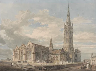 Vista noreste de la iglesia de Grantham, Lincolnshire