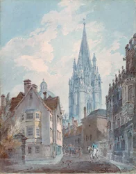 Oxford: St Marys desde Oriel Lane, 1792-1793