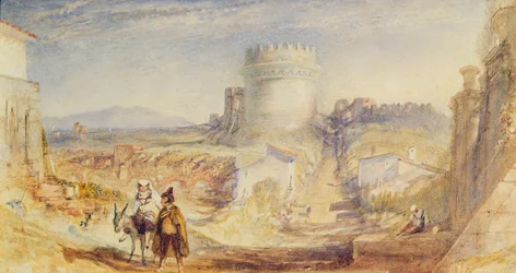 Roma, la tumba de Cecilia Metella, c.1824 (acuarela sobre papel)