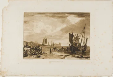 Escena en la costa francesa, lámina 4 de Liber Studiorum