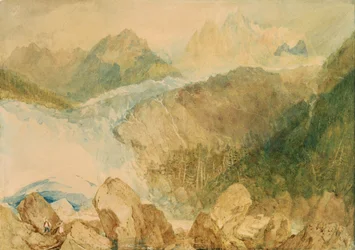 Fuente de Arveiron, c.1806 (acuarela con rayado sobre papel)