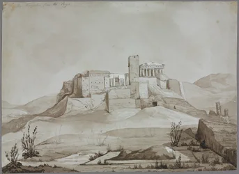 La Acrópolis desde el Pnyx, Atenas, Grecia