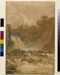 The Fall Of The Clyde (aguadas de tinta sobre papel blanco)