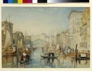 Venecia, El Rialto (acuarela sobre lápiz sobre papel blanco)
