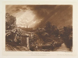 Recolectores de Berros, Puente del Ferry Rails Head, Twickenham Liber Studiorum, 1 de enero de 1819