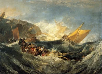 Naufragio de un buque de transporte, c.1810 (óleo sobre lienzo)