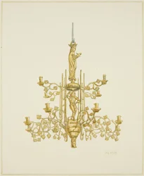Candelabro de bronce en la Iglesia del Templo