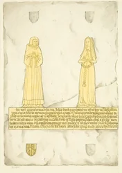 Lámina de John Brooke y su esposa en St Mary Redcliffe