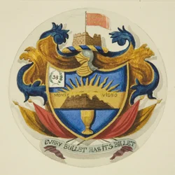 Escudo de armas sobre el monumento en la iglesia de St Paul