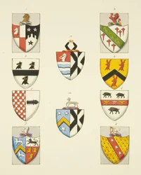 Escudos de armas de monumentos en la iglesia de St Thomas