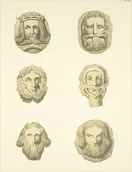 Piedras de bóveda (jefes) en el techo de la Iglesia de Redcliffe