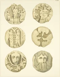 Piedras de bóveda (jefes) en el techo de la Iglesia de Redcliffe