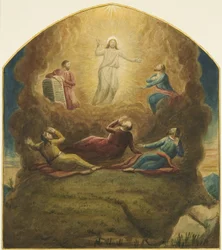 Retablo original de Mead en San James, mostrando la Transfiguración en el Monte