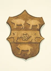 Escudo de Paul Bush tallado en roble en el Trono del Obispo de la Catedral de Bristol